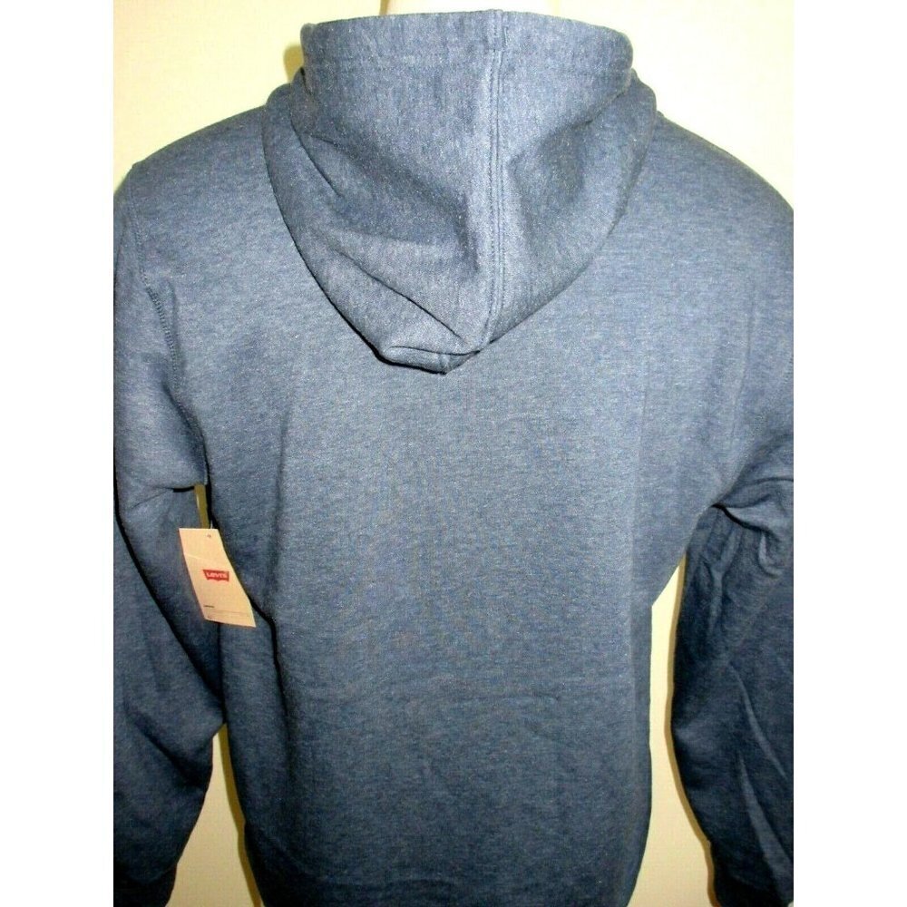 Levi's Men's Pullover Hoodie Cotton Blend Sweatshirt Blue White NWT Free Ship - Picture 3 of 3